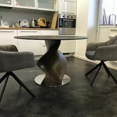 Стол Niagara 120, черная керамика/орех