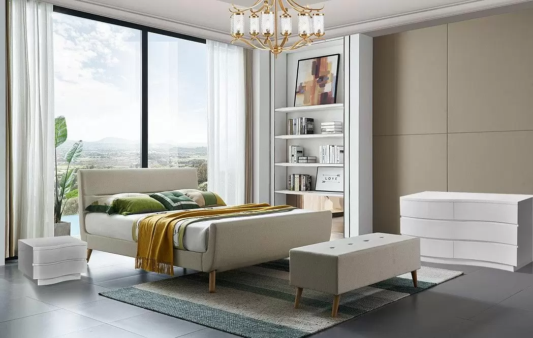 Комплект для спальни Borneo, бежевый/белый