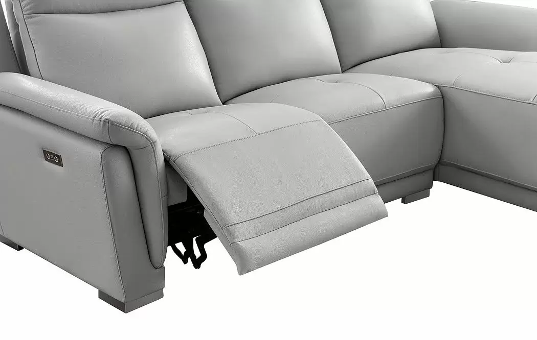 Диван-реклайнер Jonathan угловой (правый), светло-серый - фото 10