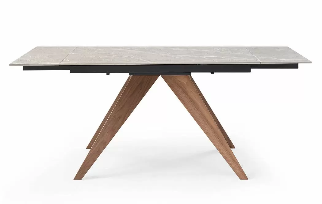 Стол раскладной Valencia 120-180, серая керамика/орех - фото 8