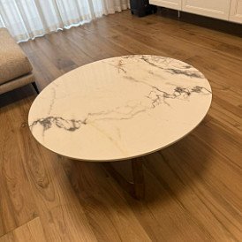 Стол журнальный Sea Glass, серое стекло/орех