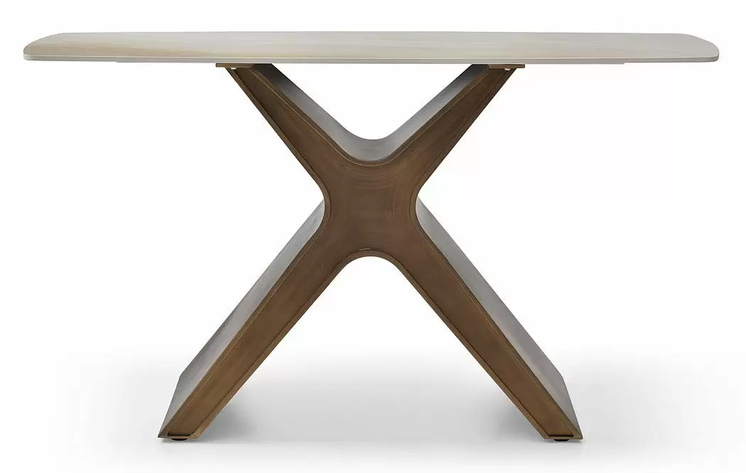 Консоль Charlotta (140), бежевая керамика/бронза - фото 3