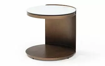 Столик приставной Cassio (48), белая керамика/бронза