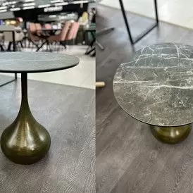 Стол журнальный Reggio (50), камень мокко/бронза