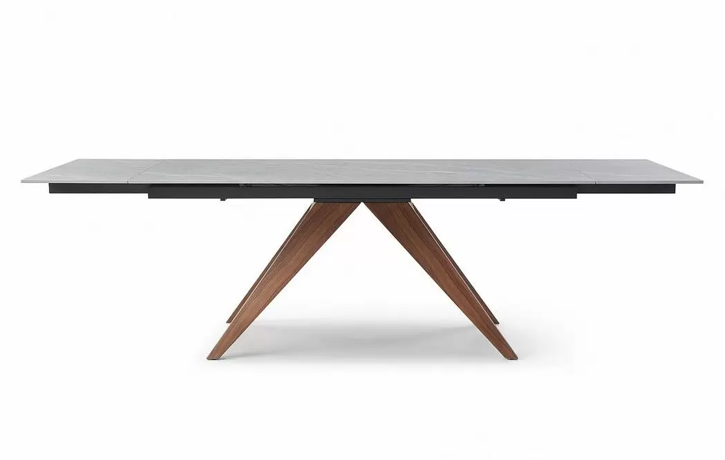 Стол раскладной Valencia 180-260, серая керамика/орех - фото 7