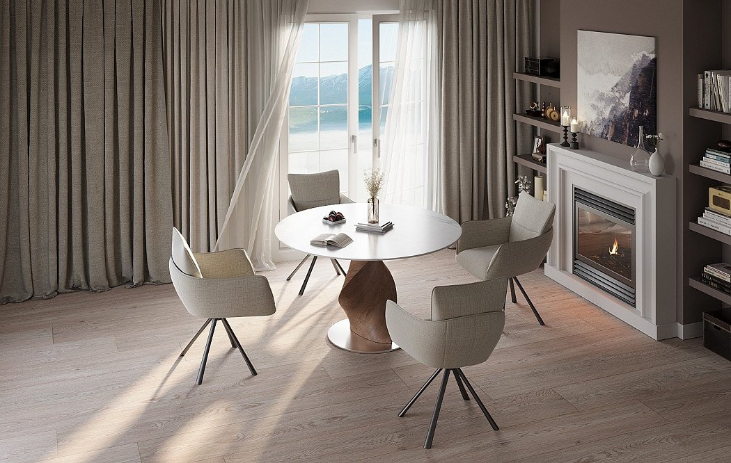 Стол Niagara 100, белая керамика/орех - фото 4