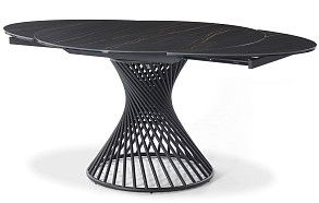 Стол раскладной Tornado 120-180, темная керамика/черный