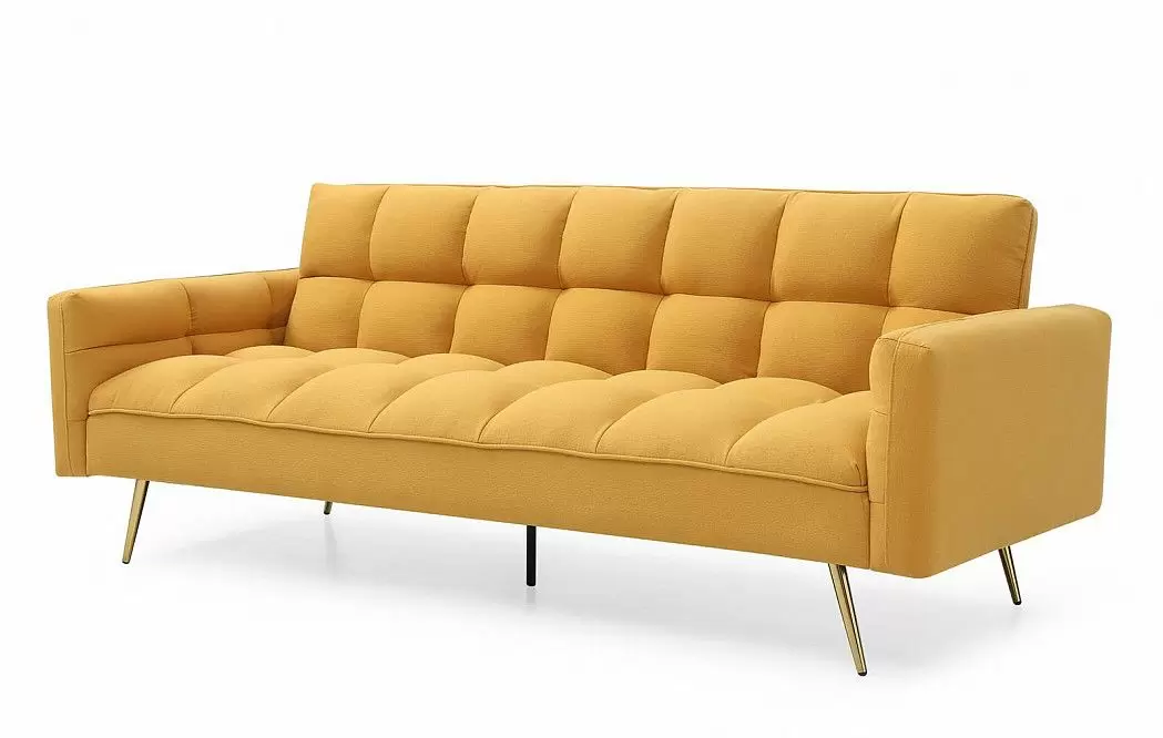 Диван-кровать Madrid, желтый/золотые ножки - фото 4