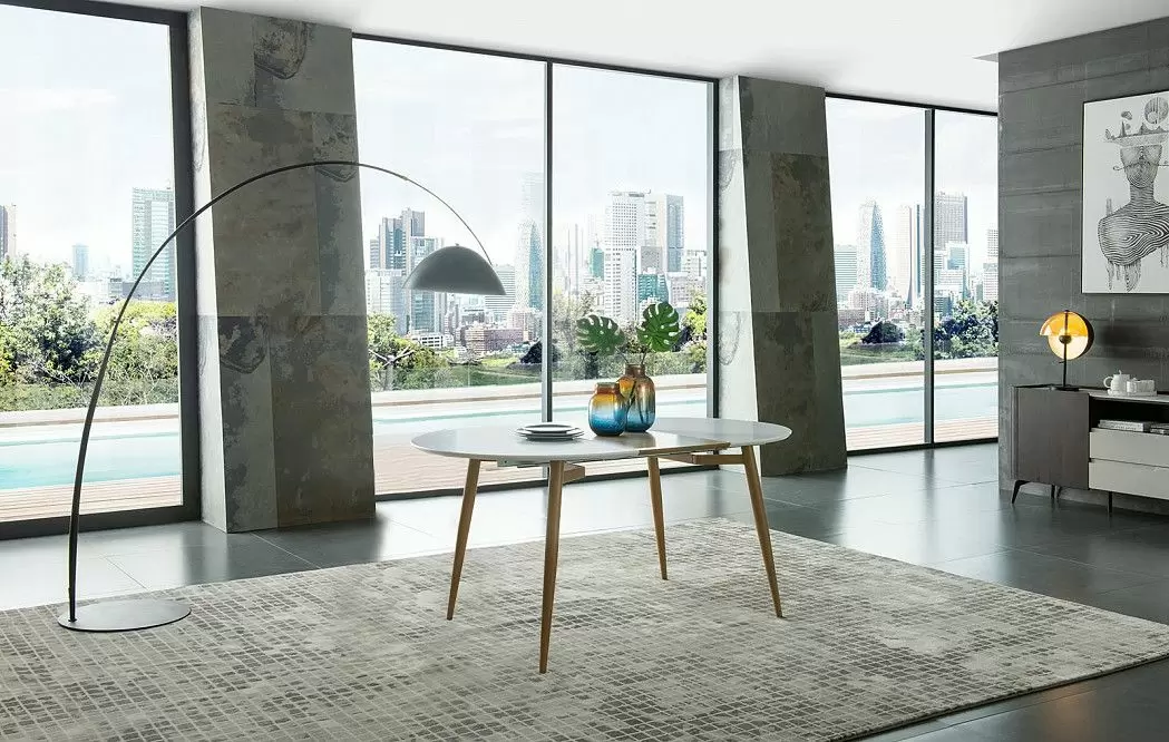 Стол раскладной Suzy 120-200, белый/дуб - фото 4