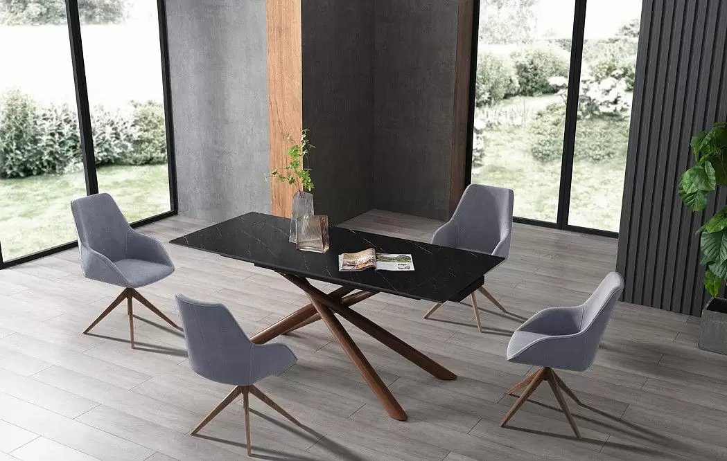 Стул Sheryl, серый/орех - фото 3