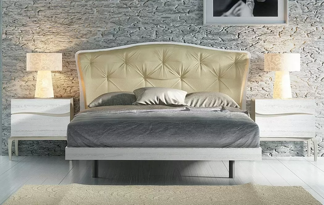 Кровать (Композиция 6), дуб декапе белый/песочный - фото 2