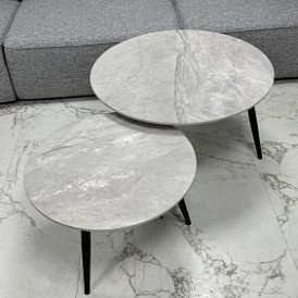 Набор из 2-х столов журнальных Liz, белая керамика