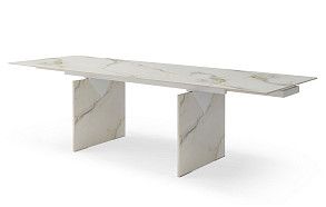 Стол раскладной Santorini 160-240, белая керамика