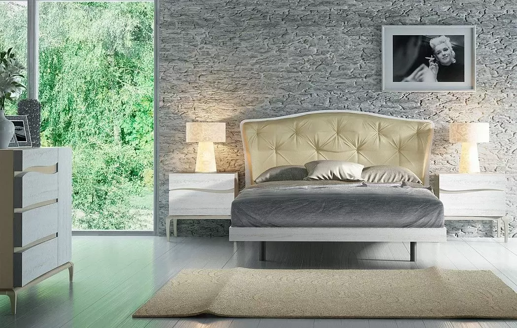 Кровать (Композиция 6), дуб декапе белый/песочный - фото 3