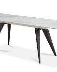 Стол раскладной Ramses 180-250, белый мрамор/черный