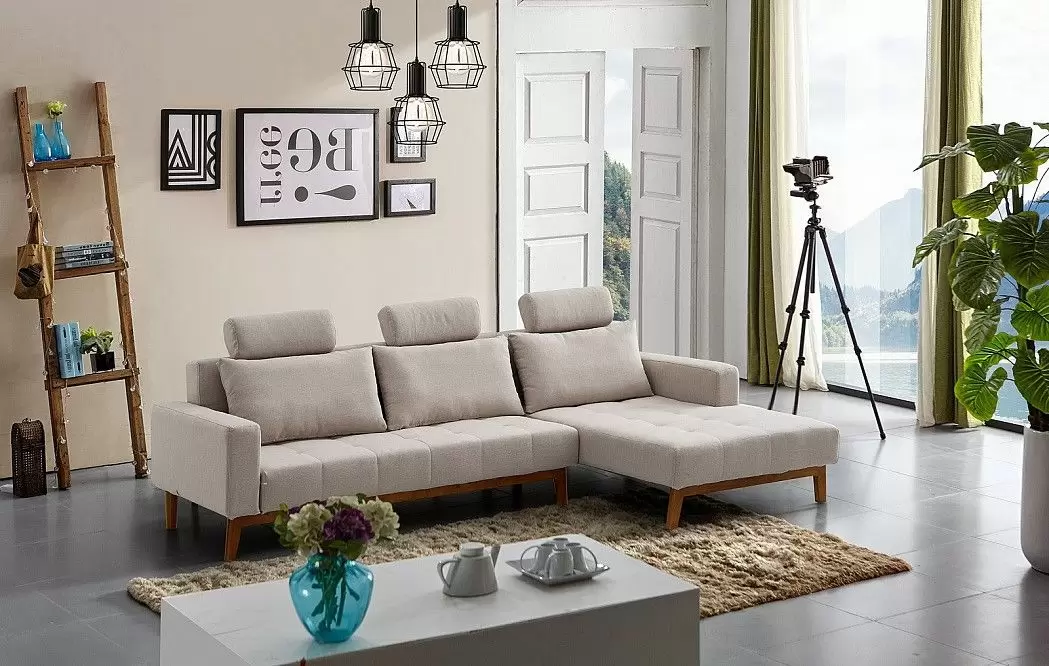 Диван-кровать Summer угловой (правый), бежевый