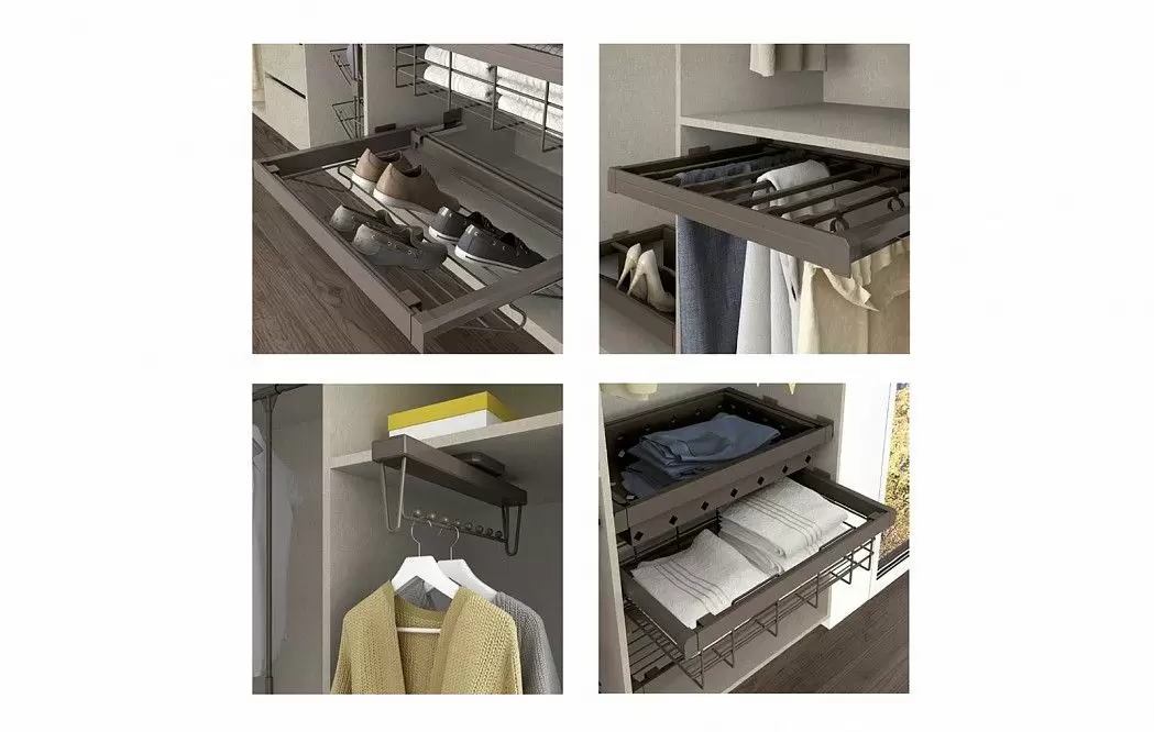 Шкаф DOBLE с 6 распашными дверями 291,5 H240, каменный/дуб (YM507) - фото 7