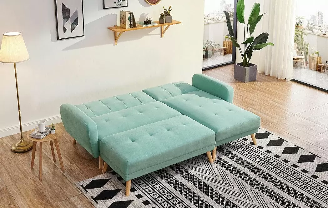 Диван-кровать Christy угловой (правый), бирюзовый - фото 2