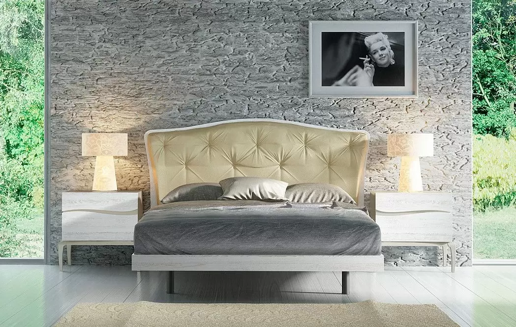 Кровать (Композиция 6), дуб декапе белый/песочный