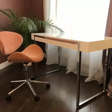 Стол письменный Ego и кресло Miranda (комплект), белый/коралловый