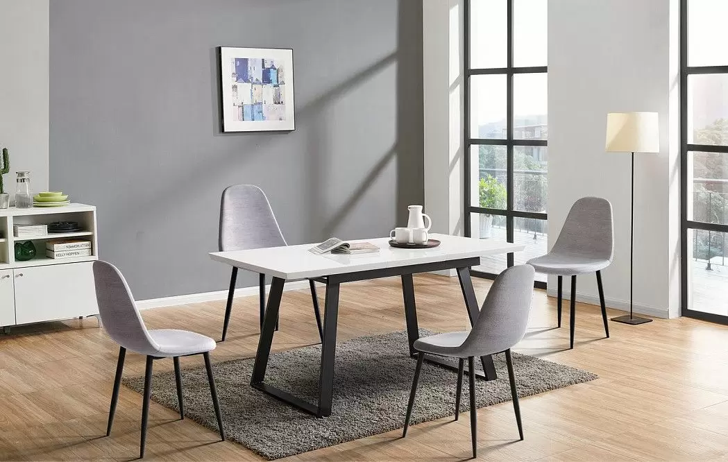 Стол раскладной Dakota 140-180, белый/черный - фото 3