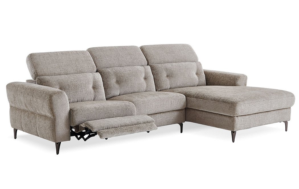 Диван-реклайнер Adeline угловой (правый), серо-бежевый - фото 4