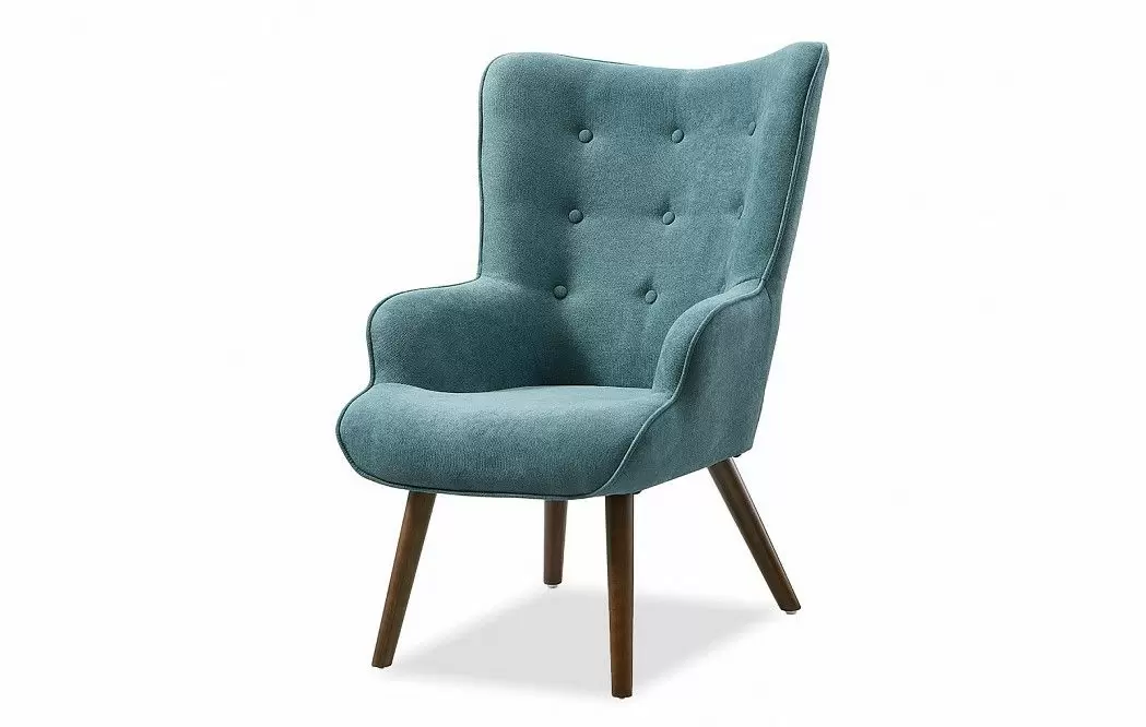 Кресло и оттоманка Hygge, темно-бирюзовый/орех - фото 4