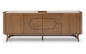 Буфет Carolina, белая керамика/орех