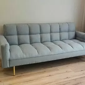 Диван-кровать Madrid, желтый/золотые ножки