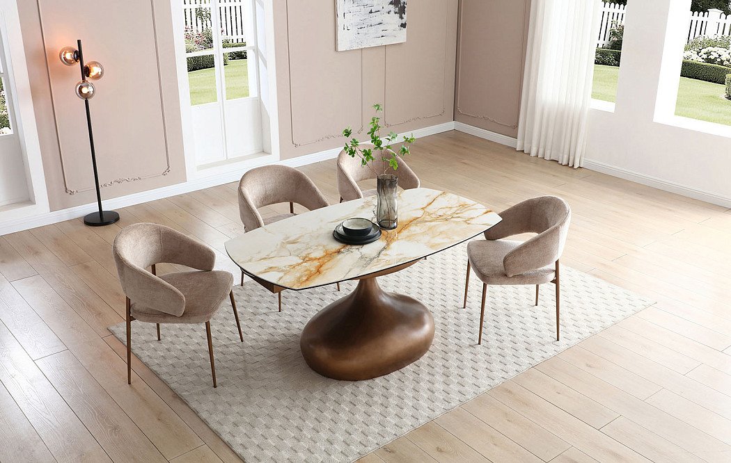 Стол раскладной Ariana 160-230, керамика/бронза - фото 5