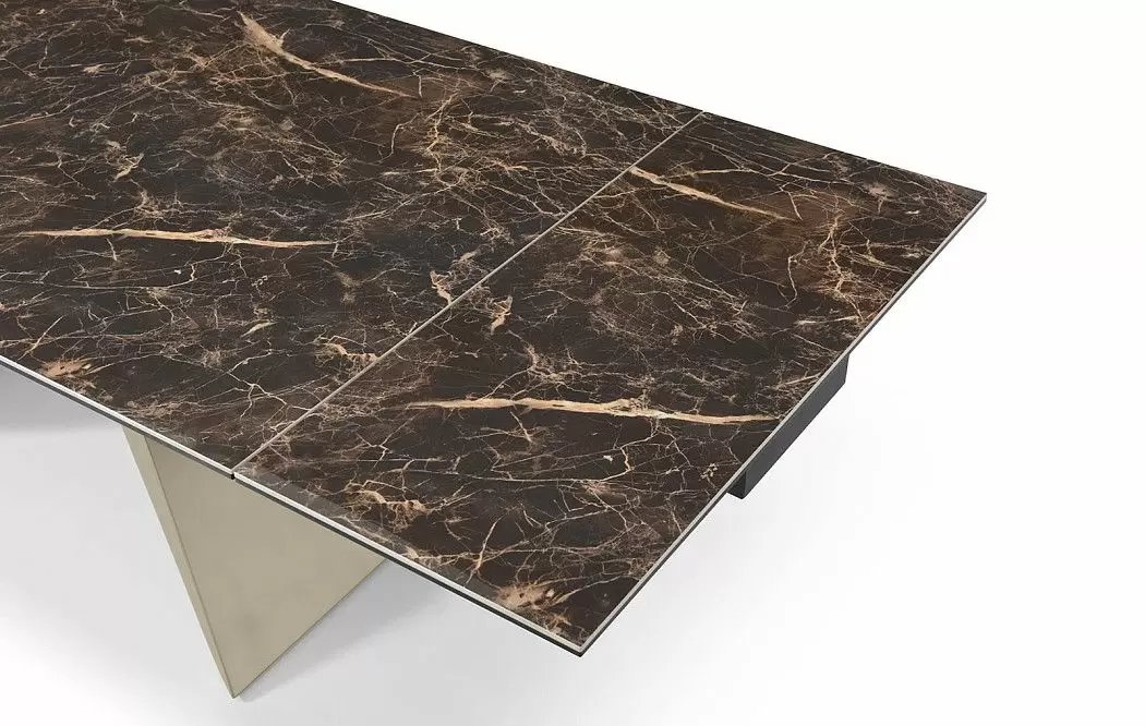 Стол раскладной Luxor 160-240, коричневая керамика/шампань - фото 8