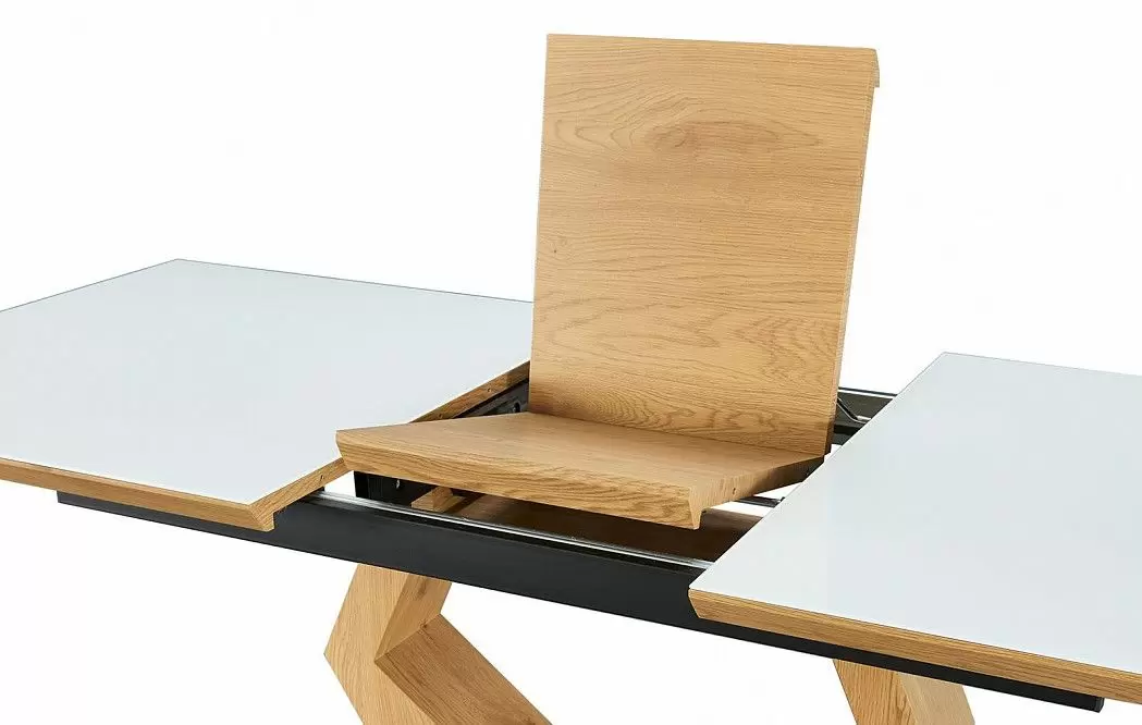 Стол раскладной Diamond 160-200, белый/дуб - фото 8