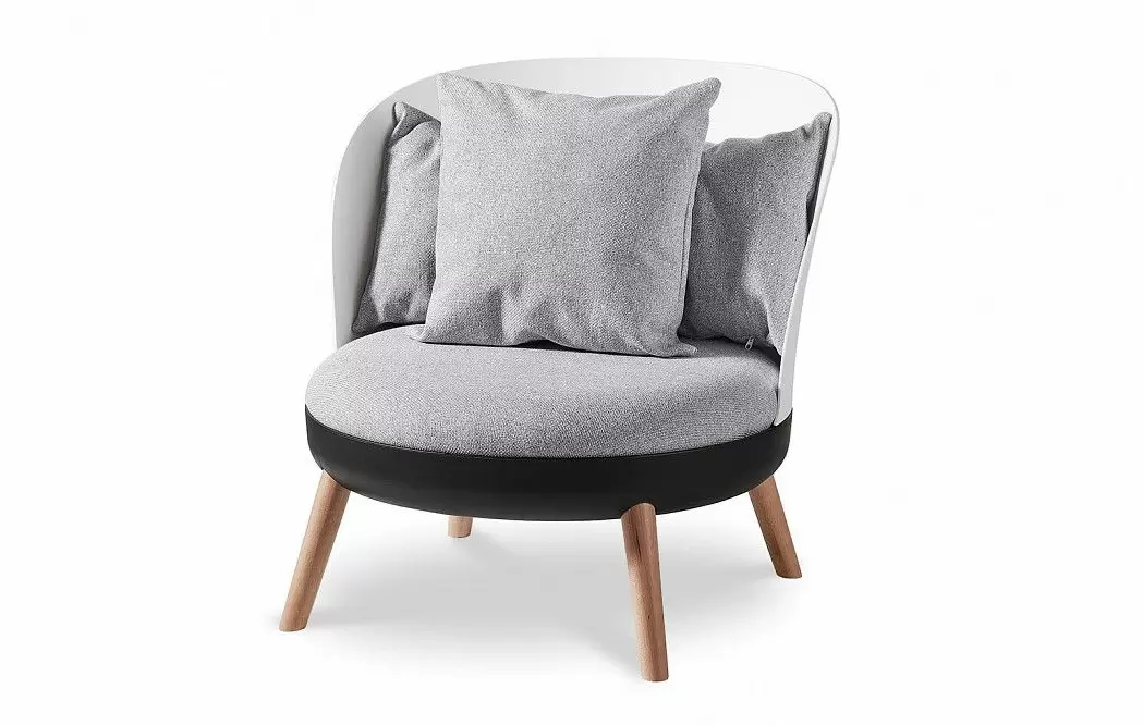 Кресло и пуф Cherry, серый - фото 4