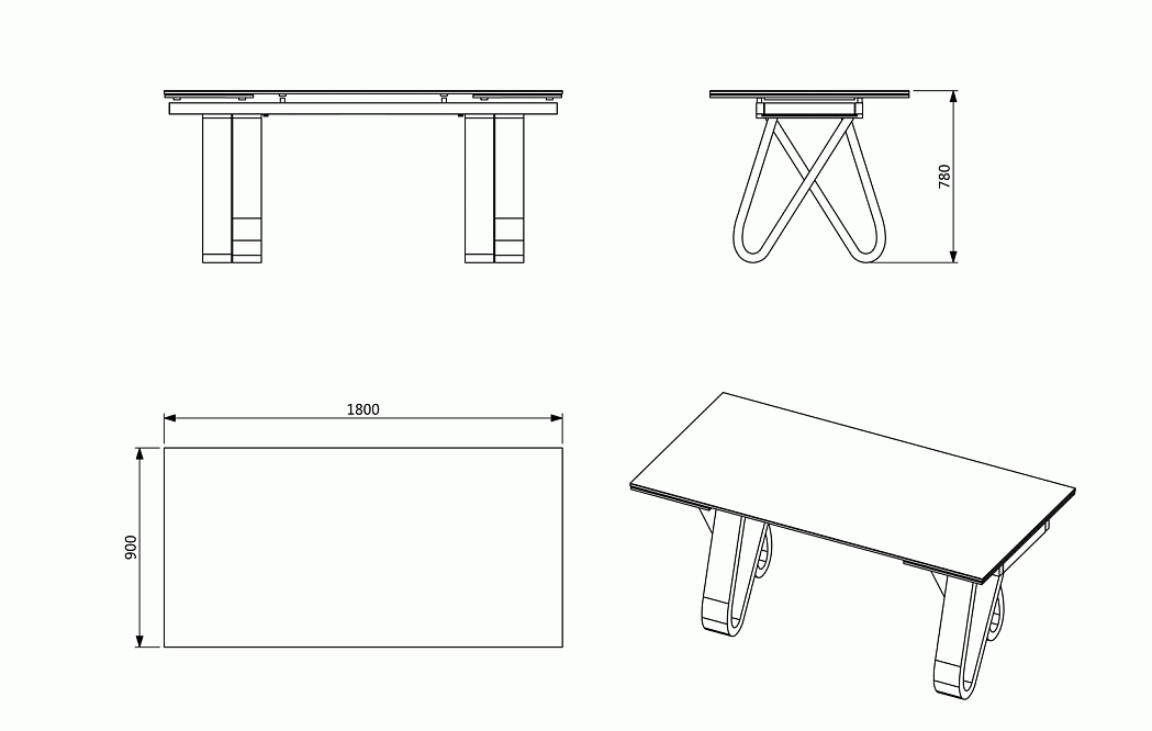 Стол раскладной Lido 180-260, серая керамика/орех - фото 11