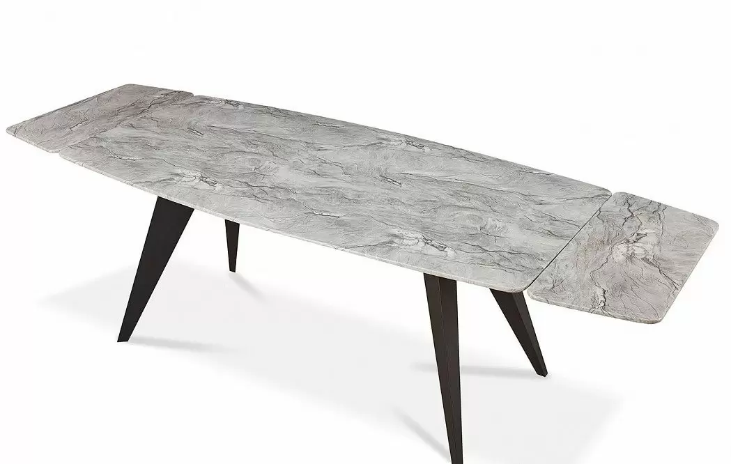 Стол раскладной Ramses 160-230, серый мрамор/черный - фото 9