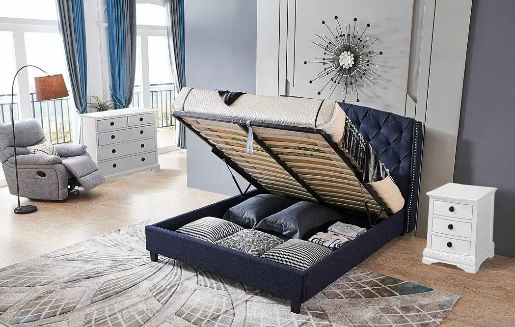 Кровать Evita Grand 160x200 (с подъемным механизмом), темно-синий - фото 13