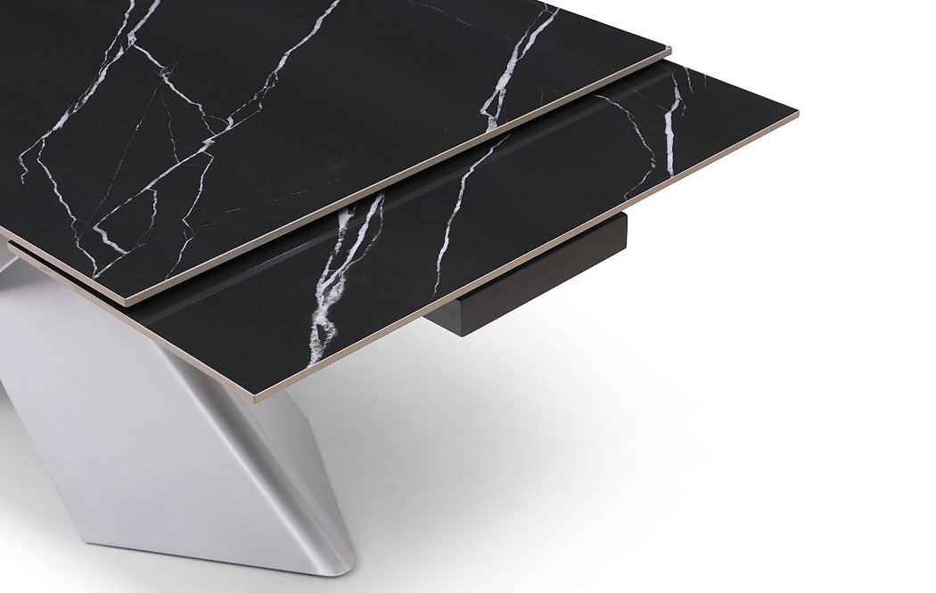 Стол раскладной Armanda 160-240, черная керамика/серебро - фото 8