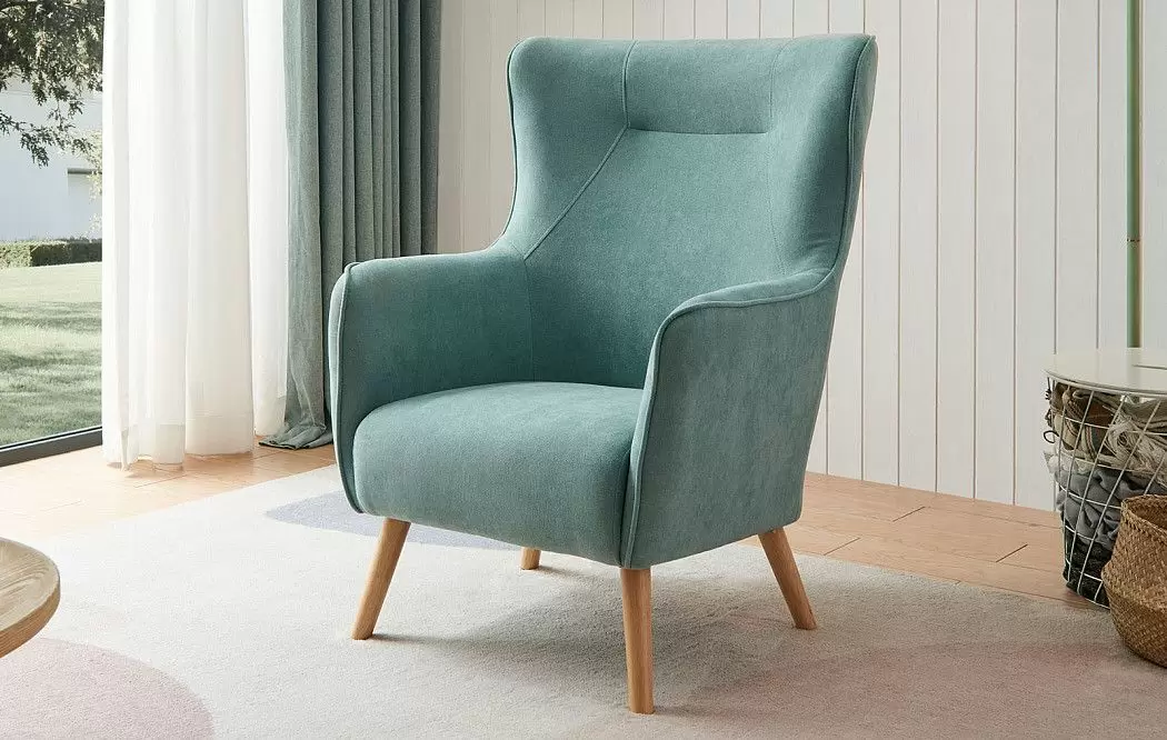 Кресло Camilla, бирюзовый/натуральный