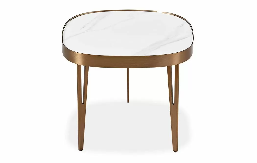 Стол журнальный Zelda (55), белый камень/бронза - фото 4
