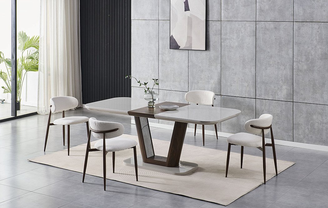 Стол раскладной Ester 160-200, бежевый/коричневый - фото 20