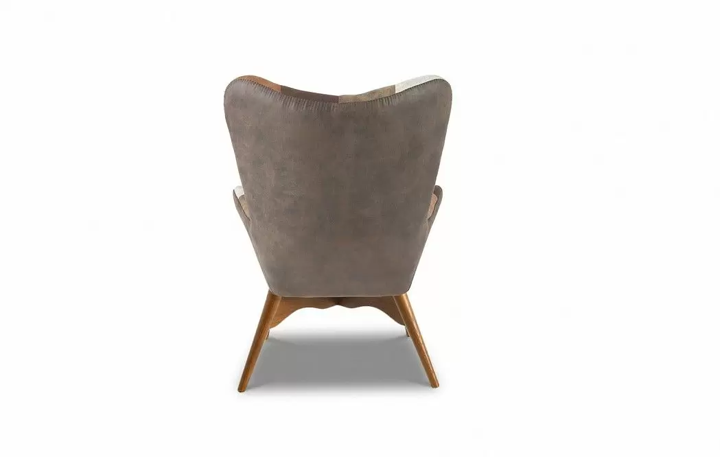 Кресло с оттоманкой Contour, коричневый пэчворк/коричневый - фото 9