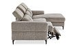 Диван-реклайнер Adeline угловой (правый), серо-бежевый