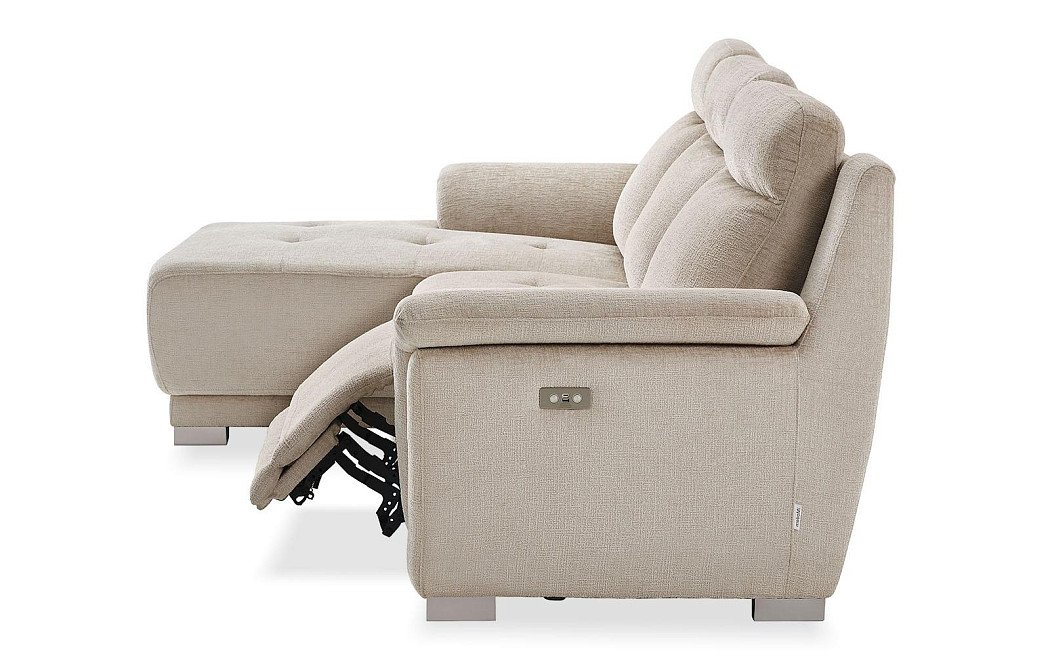 Диван-реклайнер Jonathan угловой (левый), бежевый - фото 9
