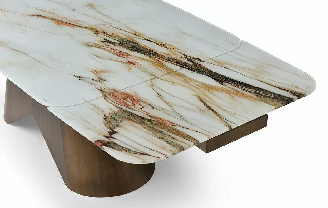 Стол раскладной Mirabel 160-240, стекло 3D/бронза - фото 8