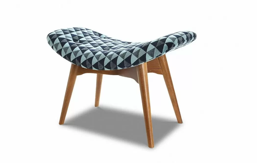 Кресло с оттоманкой Contour, голубой принт/коричневый - фото 9