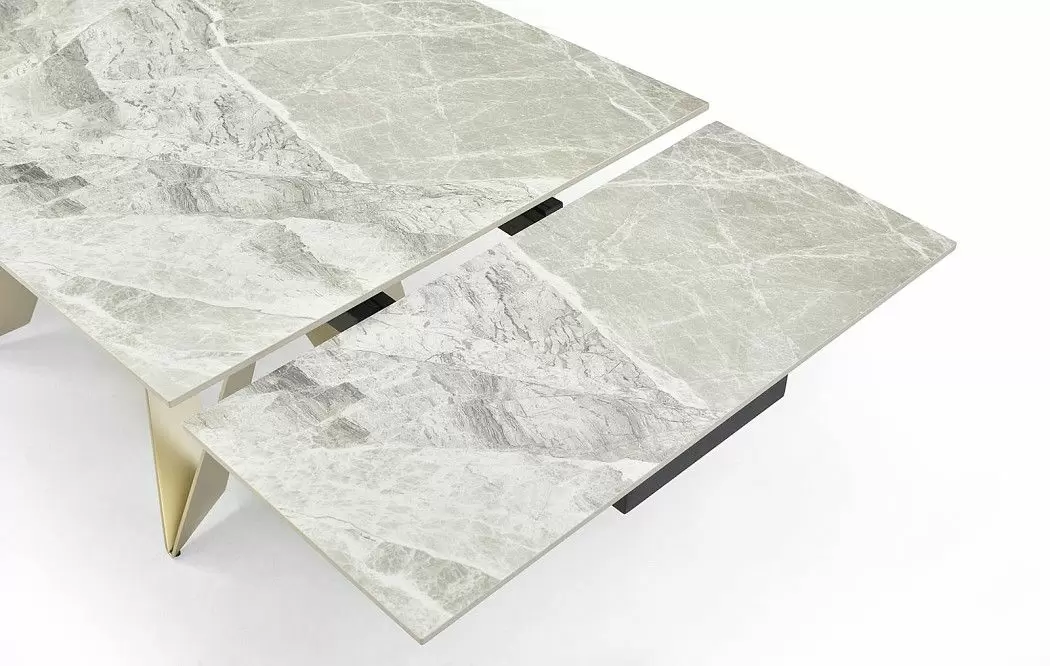 Стол раскладной Wilhelm 180-260, серая керамика/шампань - фото 10