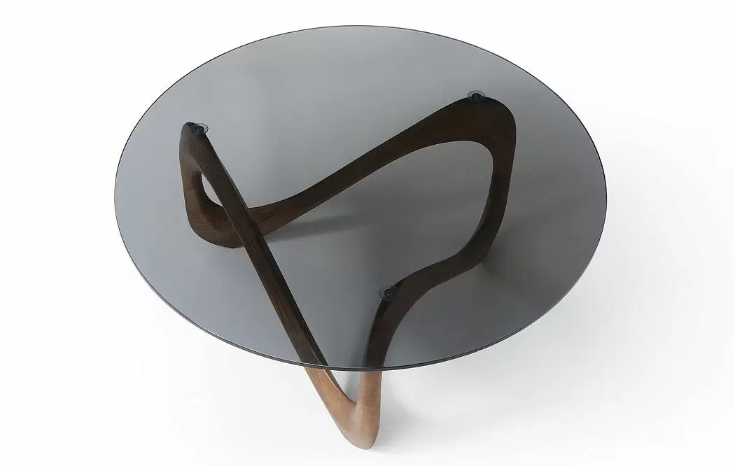 Стол журнальный Sea Glass, серое стекло/орех - фото 3