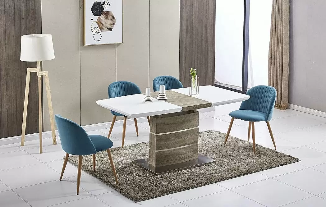 Стол раскладной Arioso Glass (120), белый/дуб - фото 4