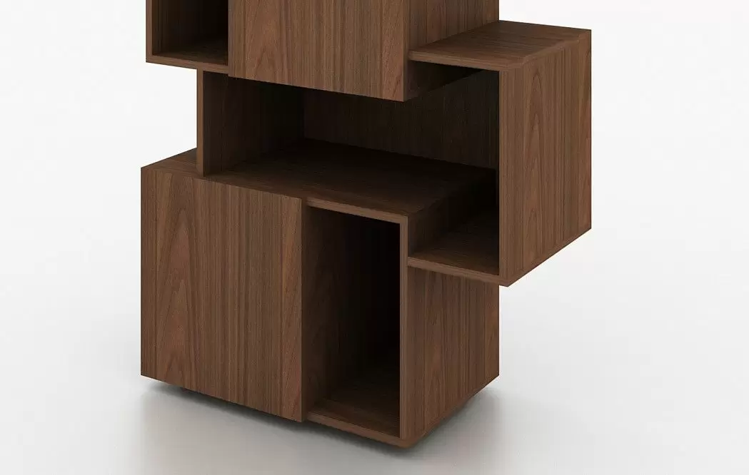 Стеллаж Palo Walnut, орех/серая полка - фото 7