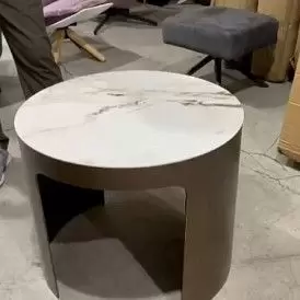 Стол журнальный Como (58), белая керамика/бронза